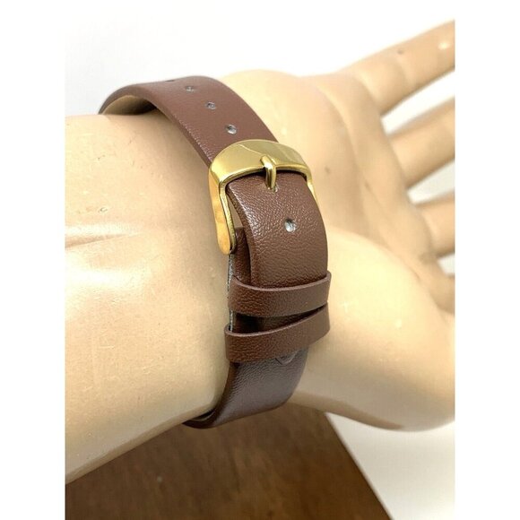 Seiko Men's Watch 7N07-5019 Tank Vintage Quartz White Dial Gold Brown Leather - Picture 9 of 13